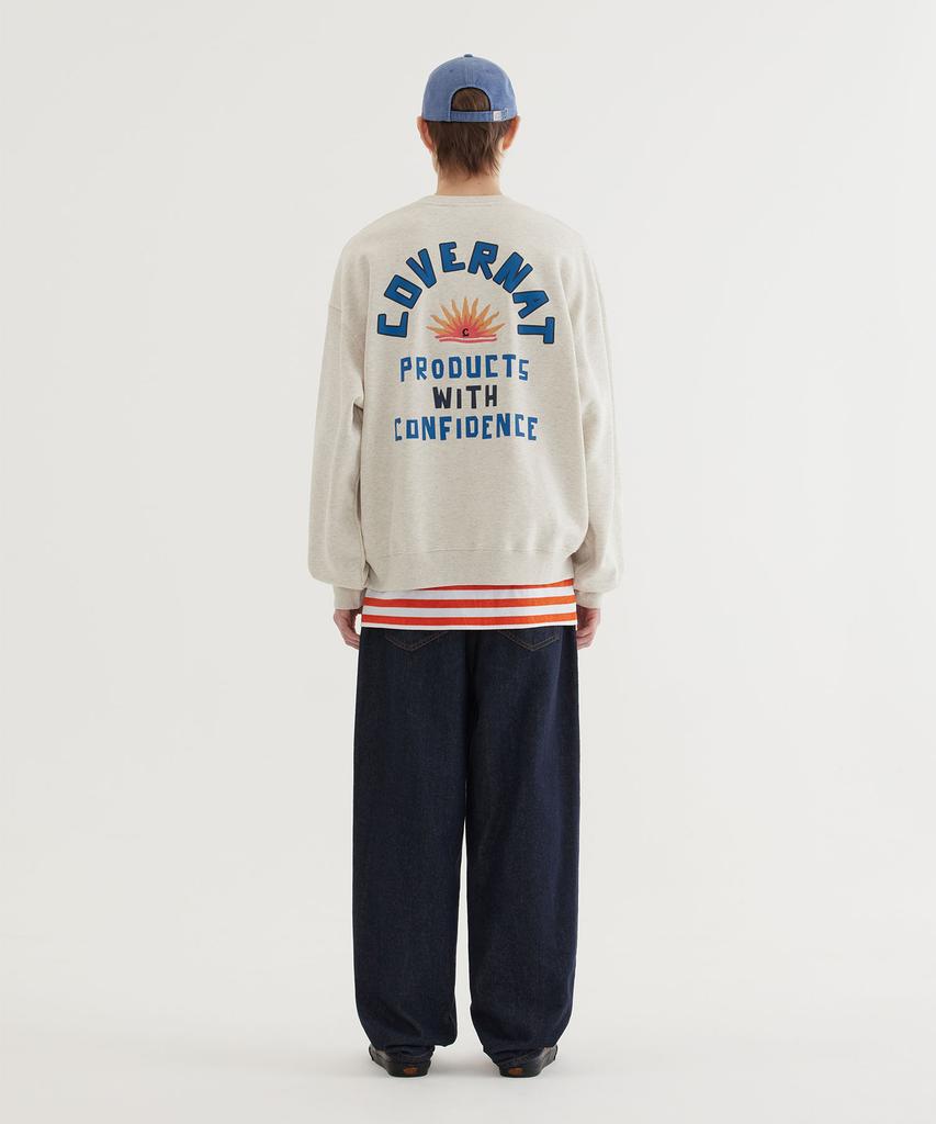 COVERNAT Sunset Graphic Sweatshirt Oatmeal