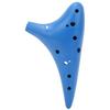 Ocarină 12 Găuri Plastic Portabil Instrument de Suflat Albastru pentru Începători Profesioniști