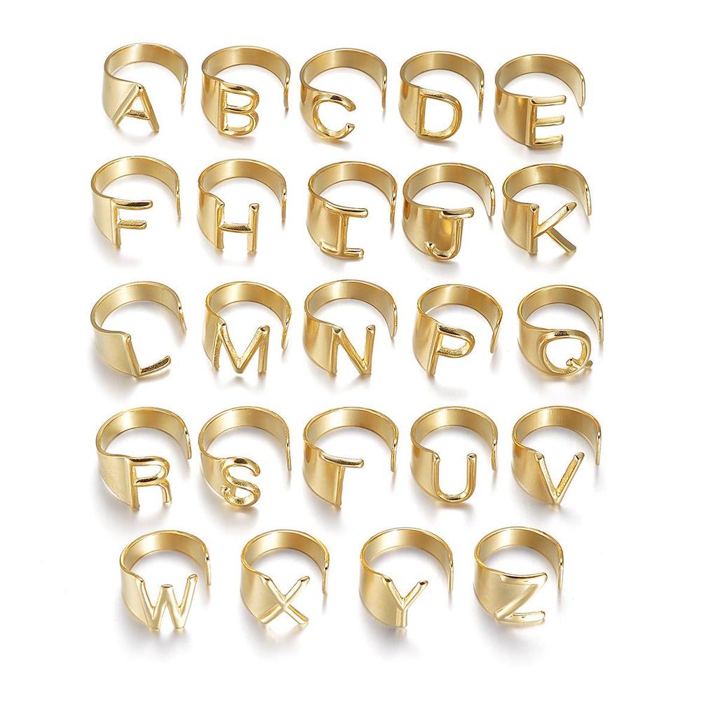 Retro Style 26 Letter Openable Couple Rings – Cool, Stylish, and Personal for Girls and Couples
