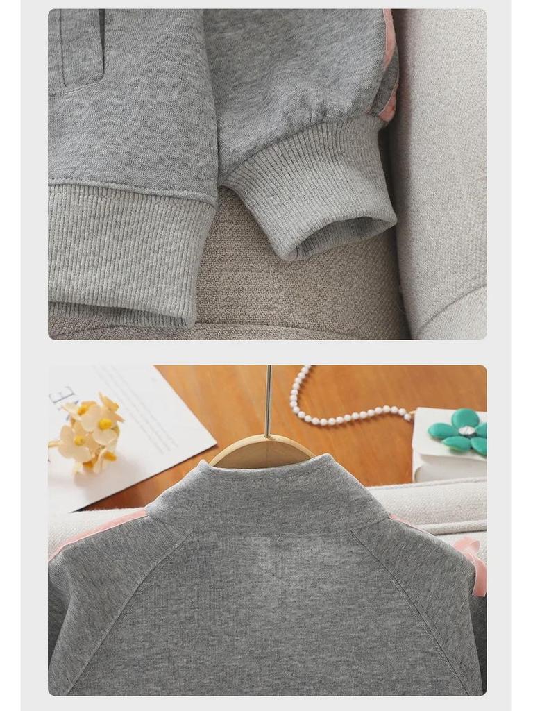 Dívčí ležérní jarní a podzimní kardigan dvoudílný set: Volné kalhoty a bunda pro 12leté. Ideální pro sport a každodenní nošení.