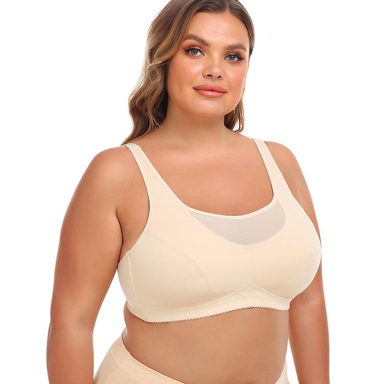 

Plus Size Wireless Sports Bra, Cross-border American Style Back Buckle Everyday Women Bralette 6XL