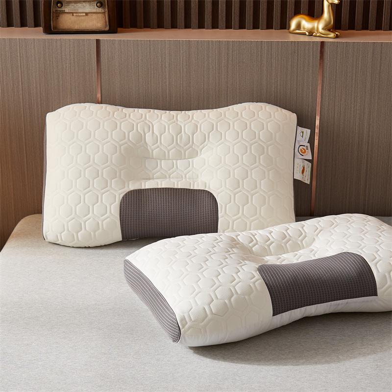 New Latex SPA Massage Pillow Cervical Vertebra Support Sleep Pillow Home Male Student Dormitory Pillow Pillow Core