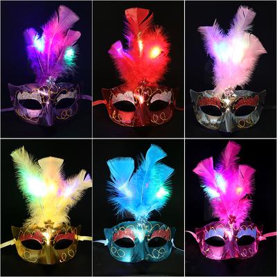 Masque de papillon lumineux à LED clignotant, plumes lumineuses, pour femmes et filles, masques de mascarade vénitienne de Mard Gras, fête, mariage, festival, costume