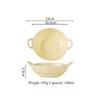 Ceramic Salad Bowl with Handle Binaural Bowl Irregular Ceramic Kitchen Soup Noodles Dessert Salad Bowl Heat-resistant Design 1PC