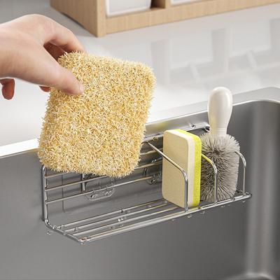Sink Drain Rack Sponge Holder Polished Surface Rustproof Corrosion Resistant Easy To Install Kitchen Sink Caddy Organizer Rack