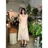 Strap Neck Dress Fairy Summer Vacation Style Casual Skirt Lazy Style Temperament Off-the-shoulder Sleeveless Long Dress