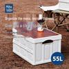 Portable Folding Storage Box with Wooden Lid