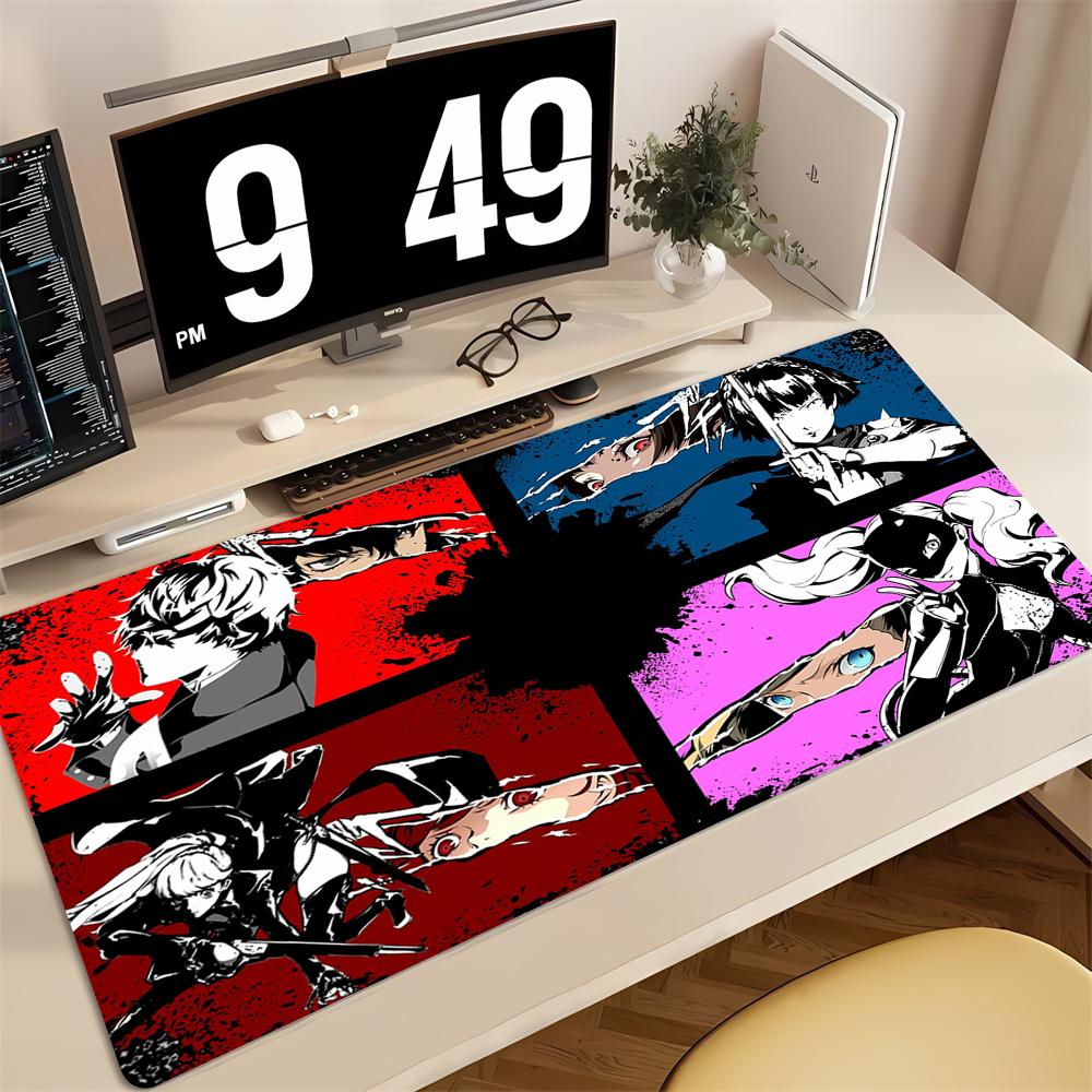 Tappetino per Mouse da Gioco Grande Tappetino per Scrivania Antiscivolo Bordi Cuciti Stampa Persona Anime Tappetino per Tastiera per Giocatore Ufficio a Casa