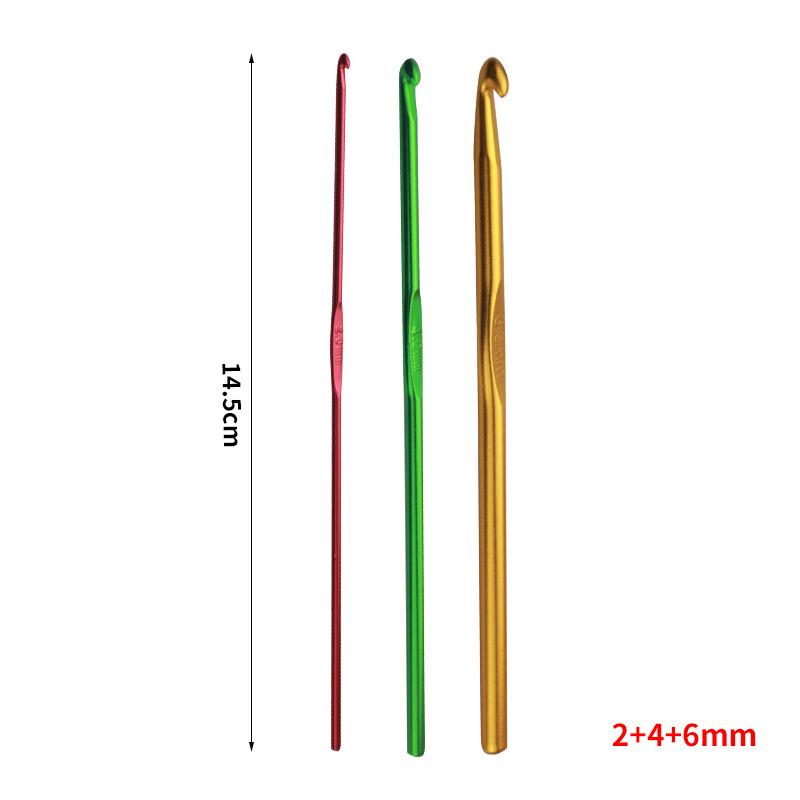 

Набор красочных и серебристых металлических крючков для вязания с кожаным чехлом - 22 штуки