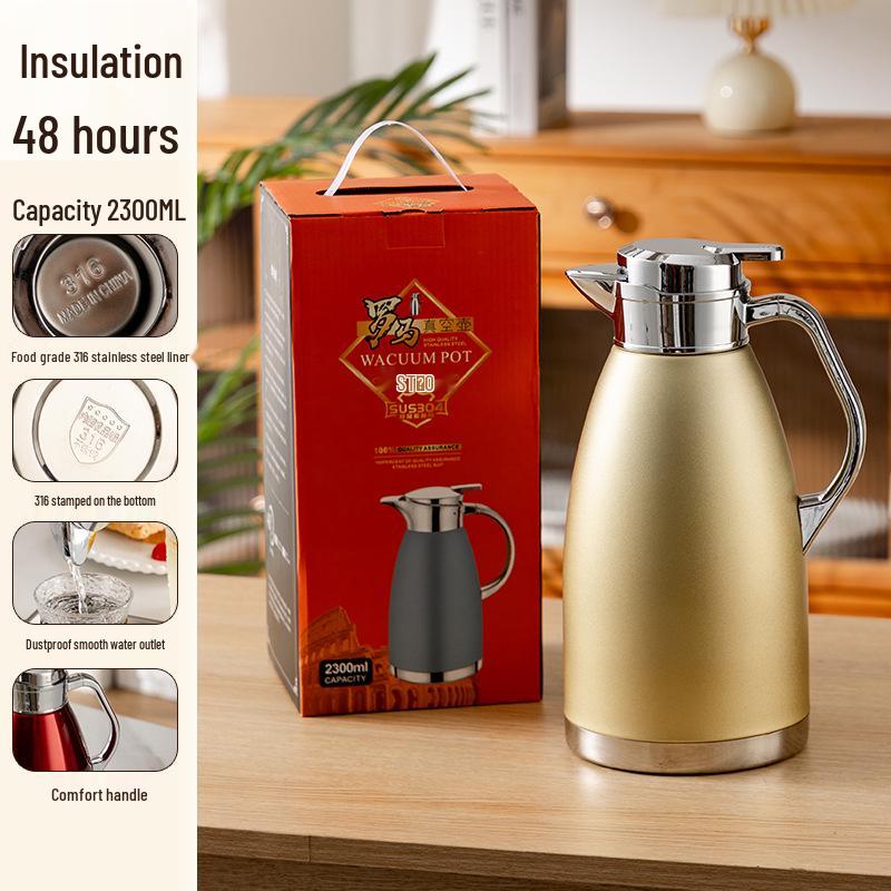 Large Capacity Stainless Steel Insulated Thermos Flask for Home, Commercial, or Hotel Use