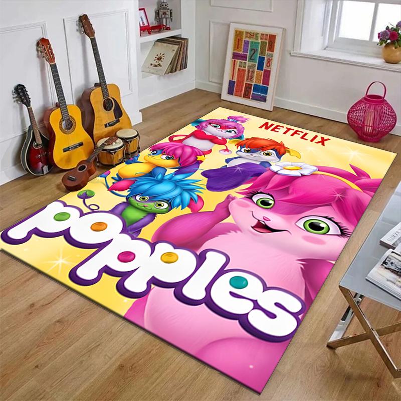 Popples Polyester Carpet, Soft Indoor Mat for Office Chair, Living Room, Computer Desk - Decorative Home Office Rug Design