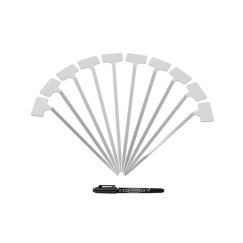 10PCS Outdoor Plant Labels, Stainless Steel Plant Labels Garden Marking Stakes Waterproof Reusable Metal Plant Markers for Plants Vegetables