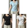 Summer New Slim Fit U Neck T Shirt For Women Casual Daily Wear With Soft Rayon Fabric