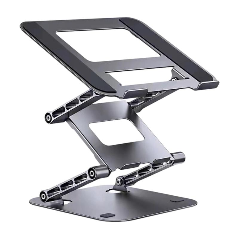 Foldable 3 Layer 4 Shaft Adjustable Laptop Stand Support Holder For 17.3inch Notebook Carbon Steel And Silicone