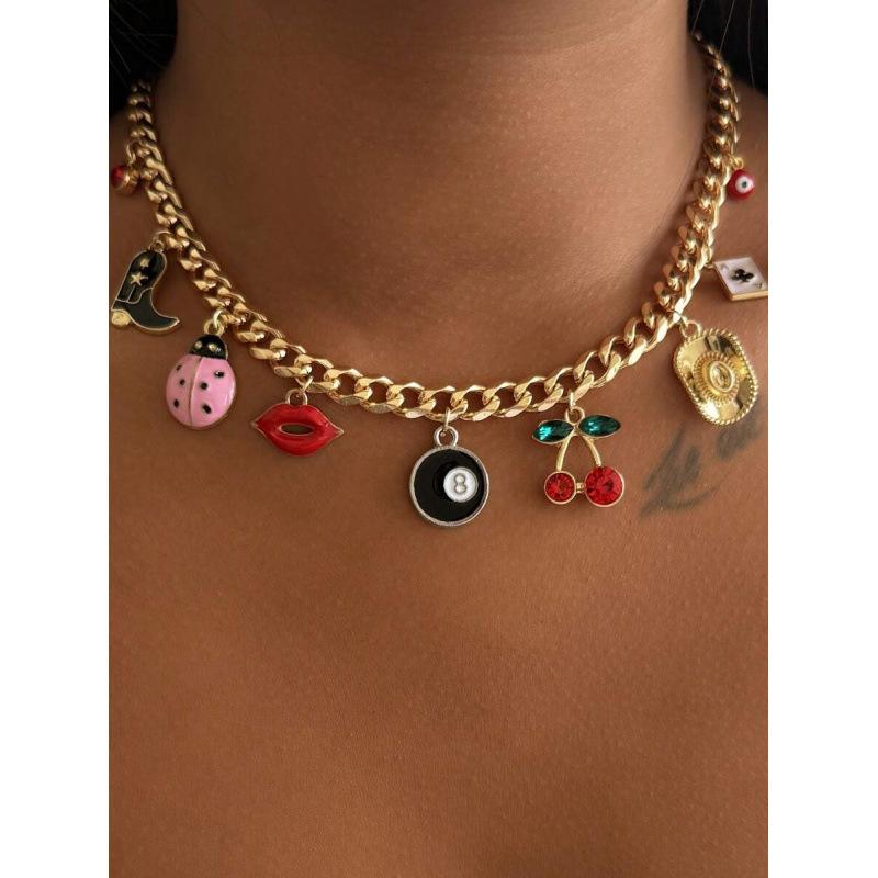 Meier S 38988 enamel clavicle chain enamel clavicle necklace one-size