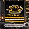 VægtæppeBoston Bruins Brugerdefineret Navn Tekst Personlig Vægophæng Vægtæppe Hjemmevæg Dekoration
