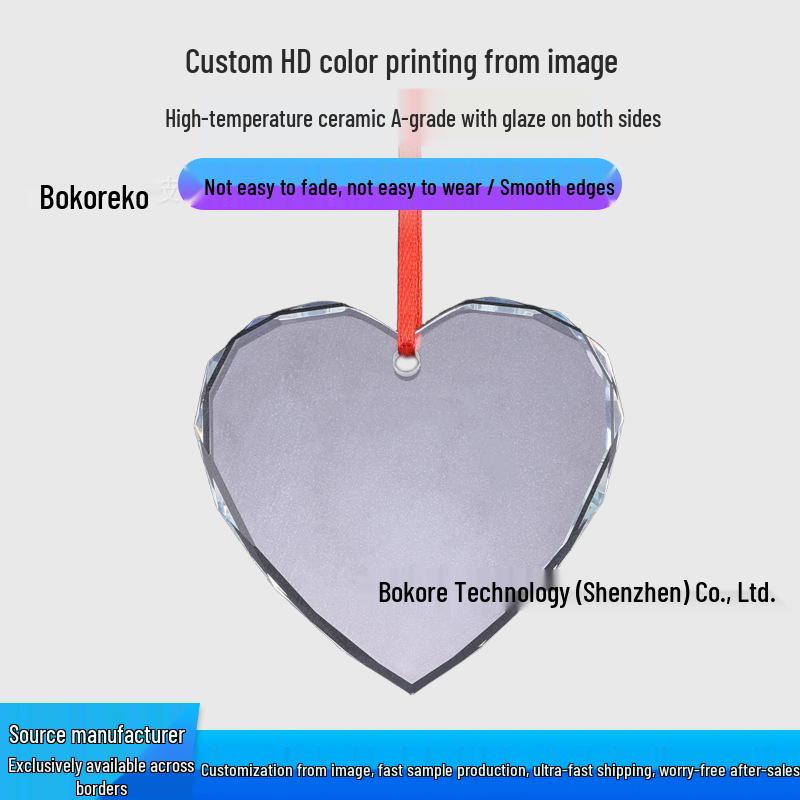 Exclusive Heart-shaped Crystal Glass Christmas Ornament