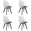 MARK Chair Black and White / Black Legs X 4