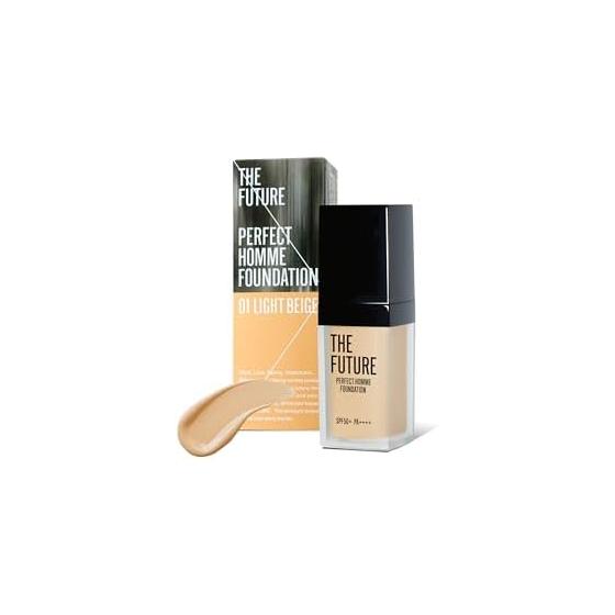 THE FUTURE Perfect Homme Foundation 35g 01 Светло-бежевый жидкий тональный крем для мужчин. Средство от покраснений, акне, шрамов и для маскировки пор.