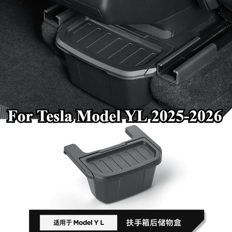 TPE For Tesla Model YL 2026 Car Rear Storage Box Under-Console Trash Can Organizer Car Accessory Interior Accessories