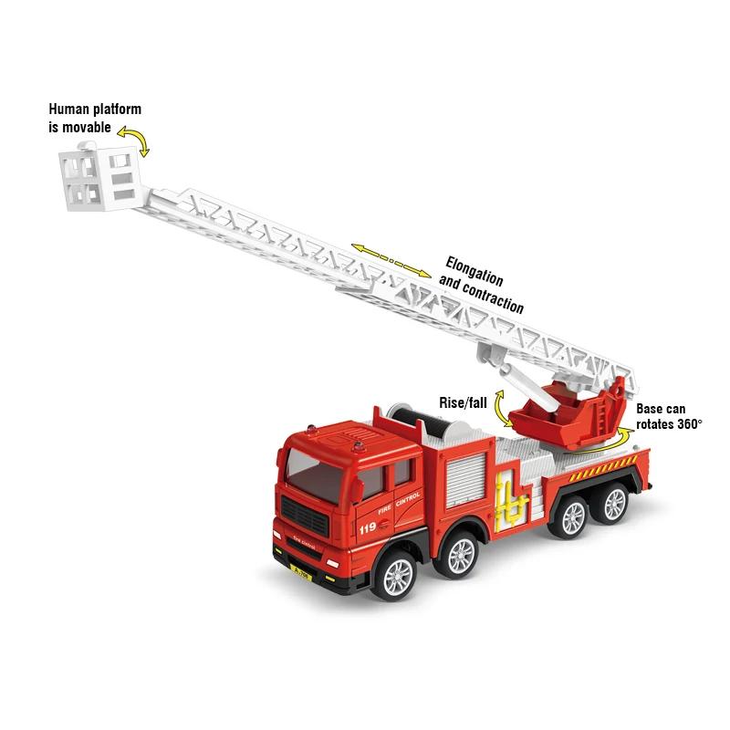 Simulation Fire Rescue Trucks Toy Construction City Fire Ladder Truck Tanker Water Cannon Truck Model Toy Inertia Car Kids Toys