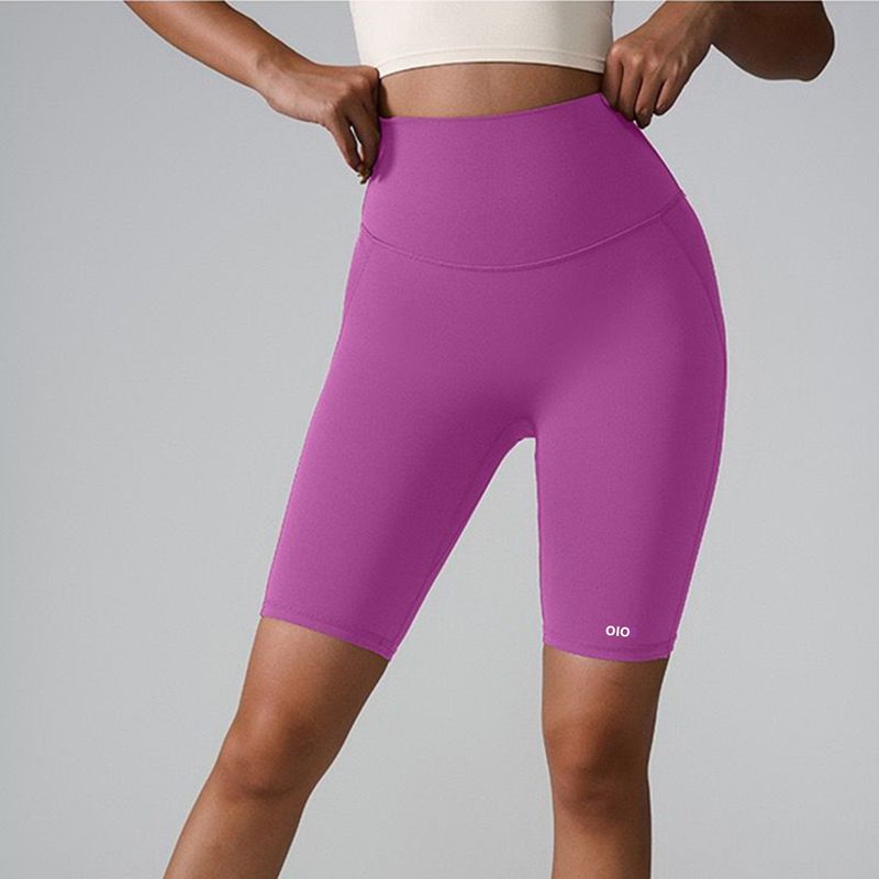 Oiob Nude Feel Yoga Short-Length Pants Women's High Waist Hip Lifting Sport Tights Cycling Running Training Fitness Short Pants