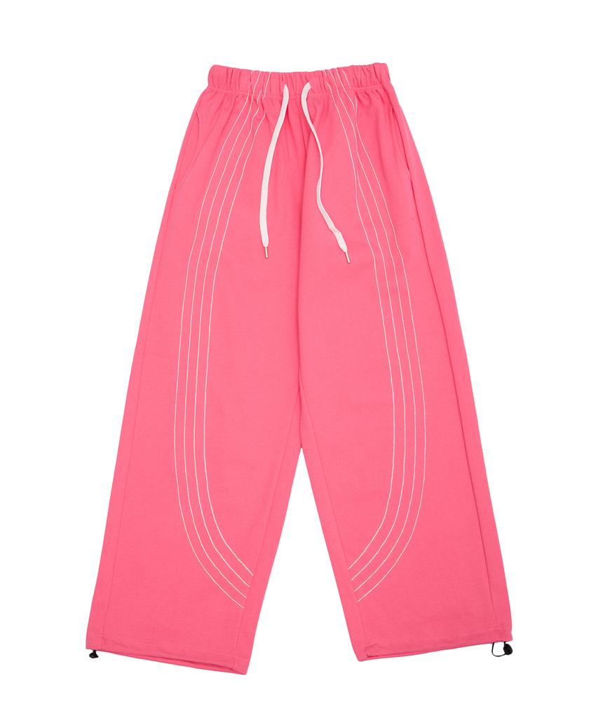 DOUBLE JD Curve Stitch String Pants (Pink)