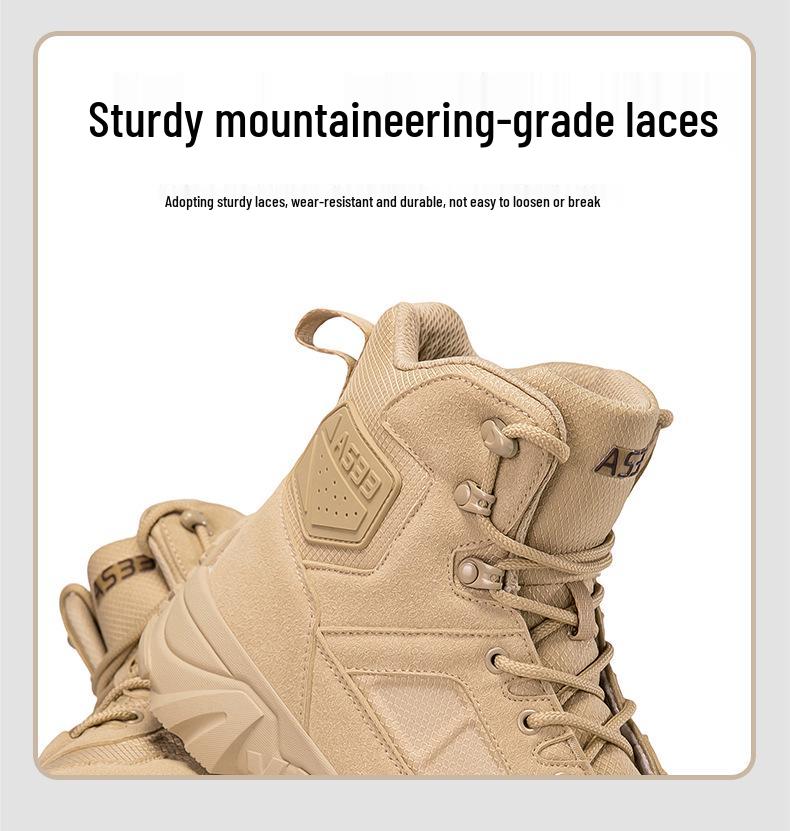 Men's Wear-Resistant Tactical Hiking Boots - Lace-Up, Outdoor Casual, Large Sizes Available