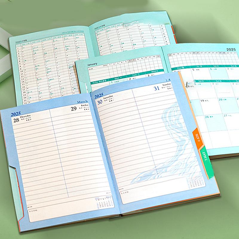 Denní plánovač na rok 2025 Pu Cover Agenda Rozvrh Notebooky Ideální pro školní kancelářský deník A5 Business Plánování 365denního kalendáře