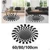 3D Rug Visual Illusion Anti-Skid Area Dining Room Mat Dia 60cm