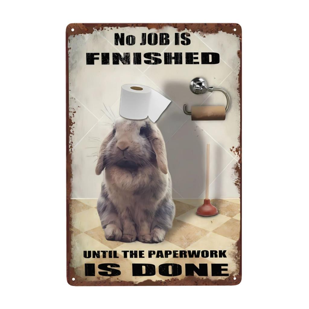 1pc Rabbit Metal Sign No Matter What The Rabbits Say Retro Signs Rustic Metal Funny Wall Decor for Home Club Pub 12x8 Inch