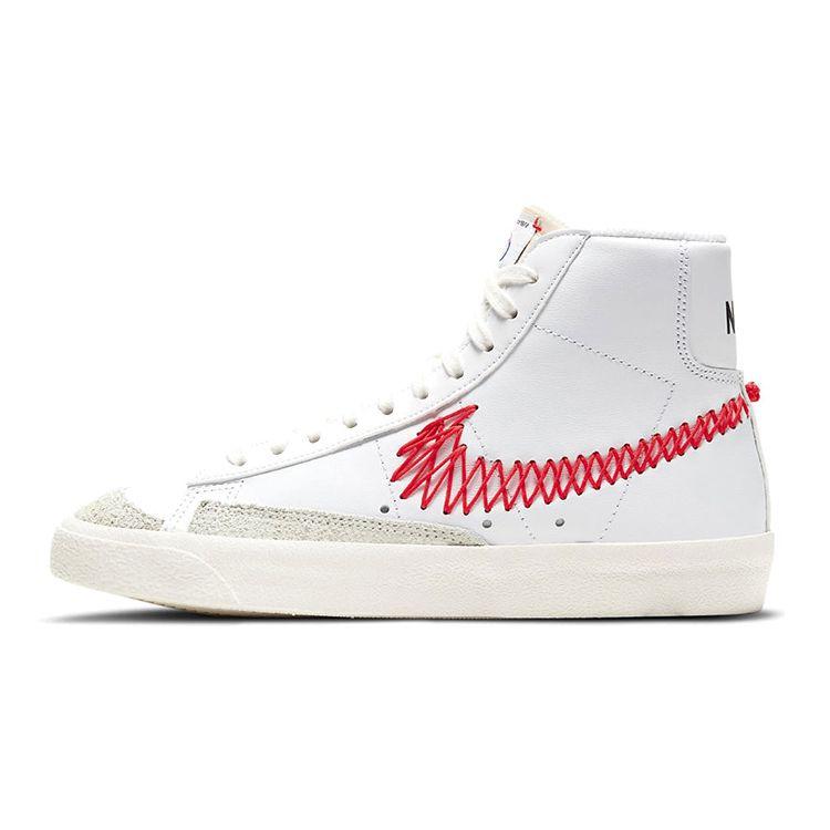 

Nike Blazer Mid 77 GS Double Zig Zag-Stitched Swoosh White Sail Summit White Bright Crimson DJ2008-161 EU 36