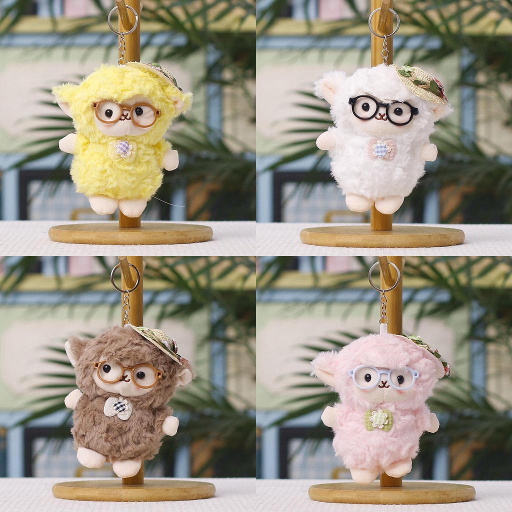 Plush Sheep Keychain With Cute Woolly Design For Bag Decor And Gift