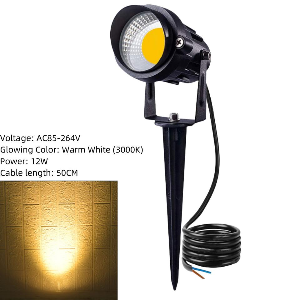 12W 3000K Niedervolt-Gartenleuchten LED Warmweiß Außenbeleuchtung Wasserdichter Außenbereich Gartenweg Strahler