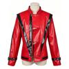 Michael Jackson Cosplay Piros Bőrkabát Halloween Jelmez Party Teljesítmény Ruházat Utcai Divat Stílus Cosplay Kabát Férfiaknak Nőknek Felnőtteknek Uniszex