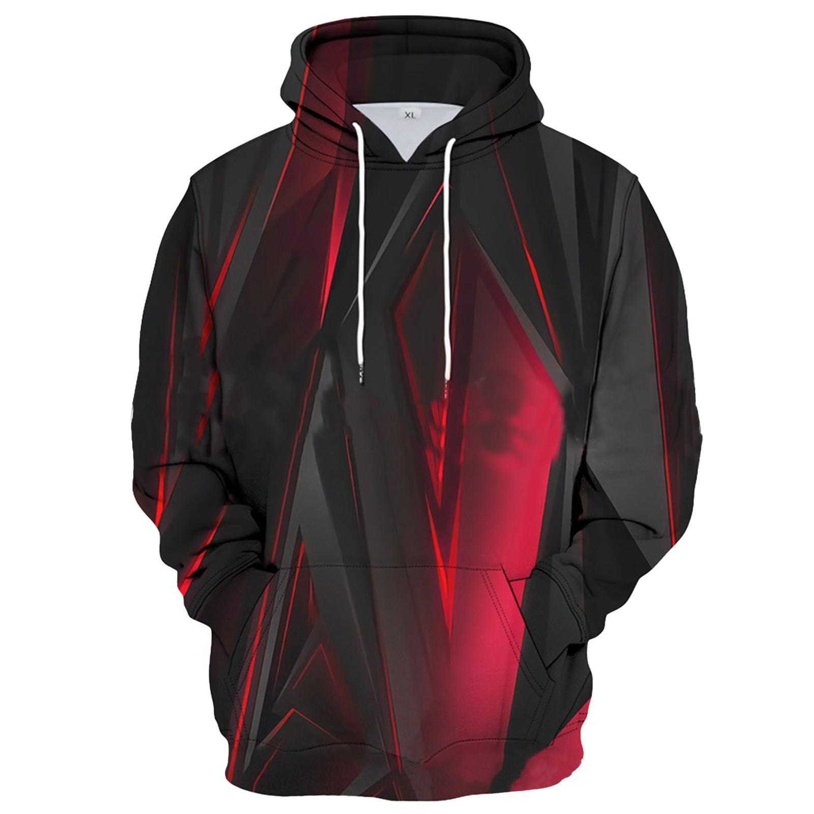 Мужская свободная толстовка с капюшоном с принтом мужская повседневная модная спортивная толстовка XXXXXXL красный 2426₽