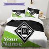 Borussia Custom Name Pattern Bedding,Quilt Set Quilt Cover Pillowcase Home Birthday Gift(1 * Duvet Cover + 2 * Pillowcase, Without Core)