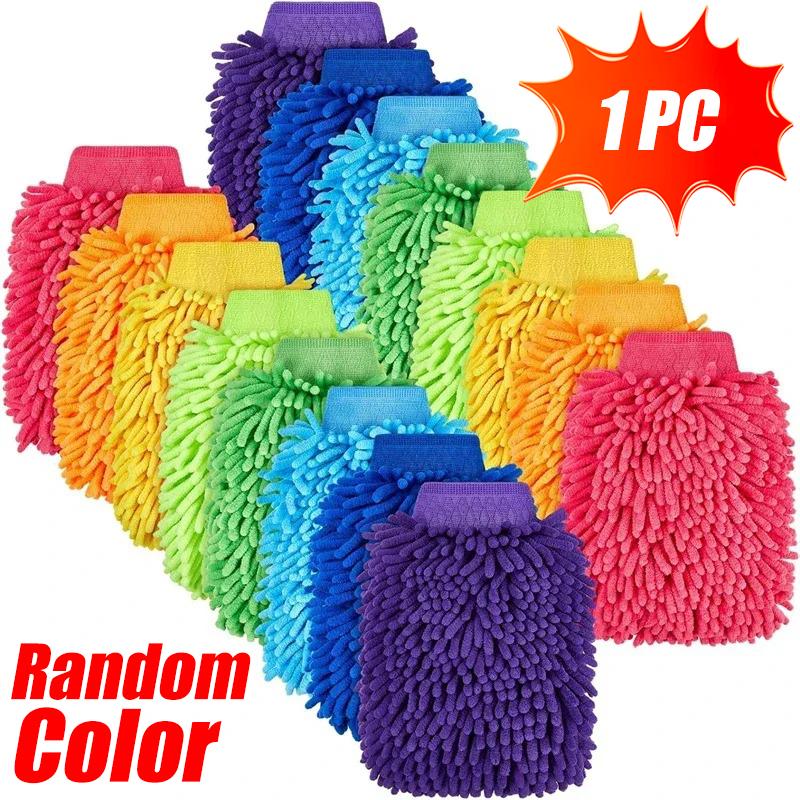 

1/10PCs Motorcycle Car Chenille Coral Fleece Gloves Car Wash Gloves Washing Wiper Car Cleaning Towel Auto Dust Washer Mitt Tool