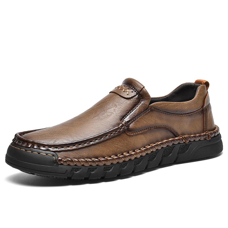 Fashion Genuine Leather Loafers for Men Comfortable Casual Shoes Breathable Male Driving Footwear Moccasin Non-Slip Walking Hiking Shoes