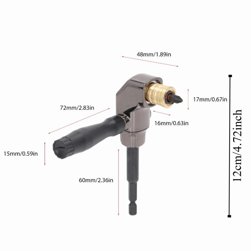 Detachable ABS Handle Right Angle Drill Attachment 1/4" Hex Shank Quick Change 90 Degree Drill Adapter Self-Locking