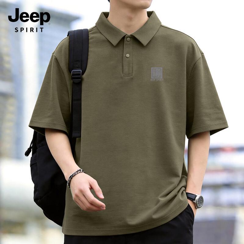 

JEEP SPIRIT Men s Quick-Dry Ice Silk Loose Fit Polo Shirt L