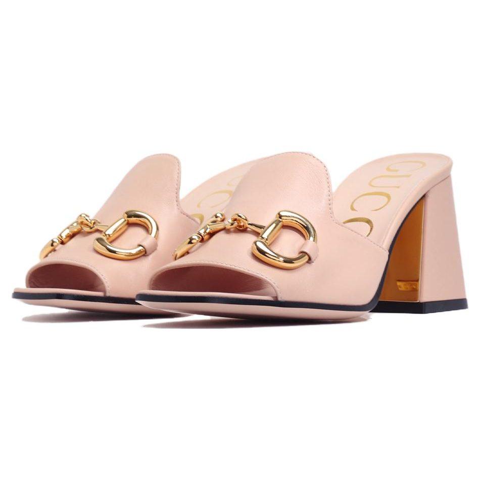 Gucci Horsebit Slide Slippers 7.5cm Women's Pink 655412 BKO00 6705