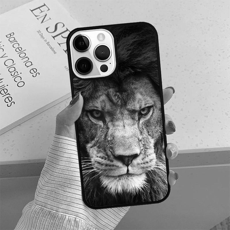 African Lion Big Cat Phone Case Cover For iPhone 17 Air 15 16 16e 14 13 Pro Max Coque 12 11 Pro Max For Apple PLUS Fundas