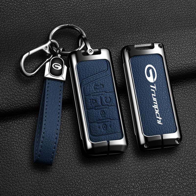 Auto Smart Key Fob Cover Case Fit For Gac Trumpchi Gs7 Gs8 Gm8 Gs5 Ga6 Gm6 Zinc Alloy Genuine Leather Key Fob Protect Mount Remote Automotive Auto
