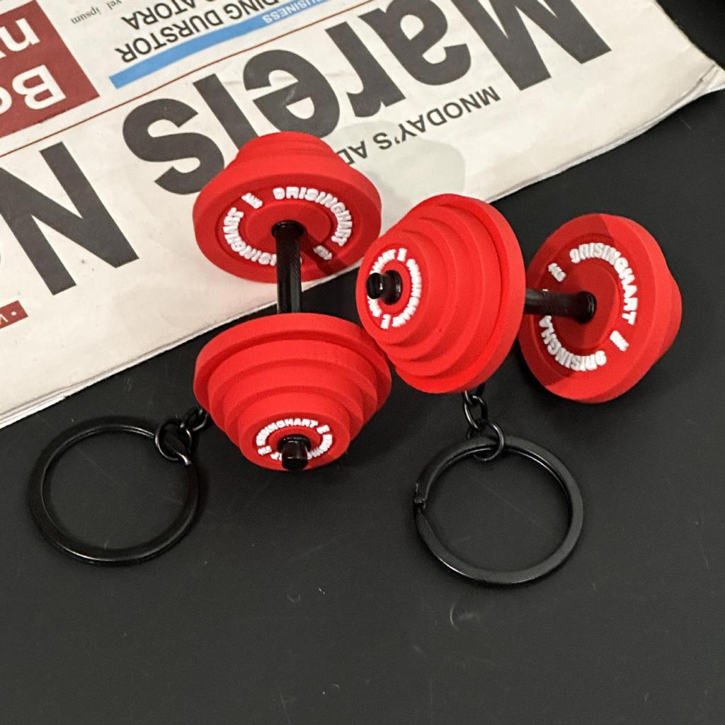 Fitness Series Gummi-Schlüsselanhänger: Hantel- & Kurzhantel-Anhänger für Geschenke