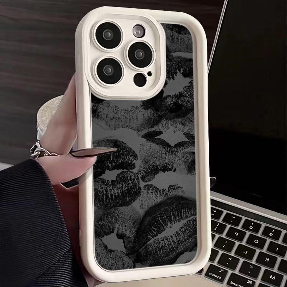 LZ22 Lips Kiss Digital Design Silicone Phone Case for iPhone 11 13 14 15 16 Pro Max 7 8 16 Plus 12 Mini XS Max XR Shockproof Back Cover