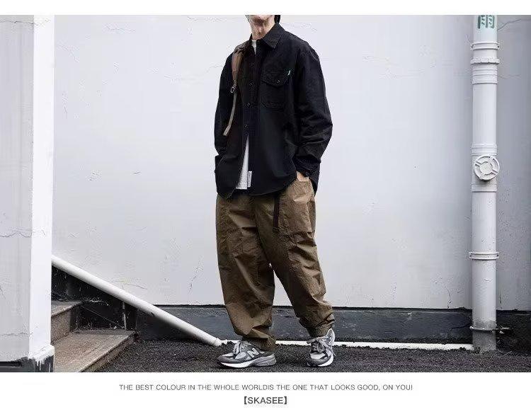 Men's Retro Japanese Solid Color Work Shirt - New Loose Casual Spring/Autumn Jacket