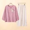 New Chinese Style Embroidered Two-Piece Set for Mid-Aged Women