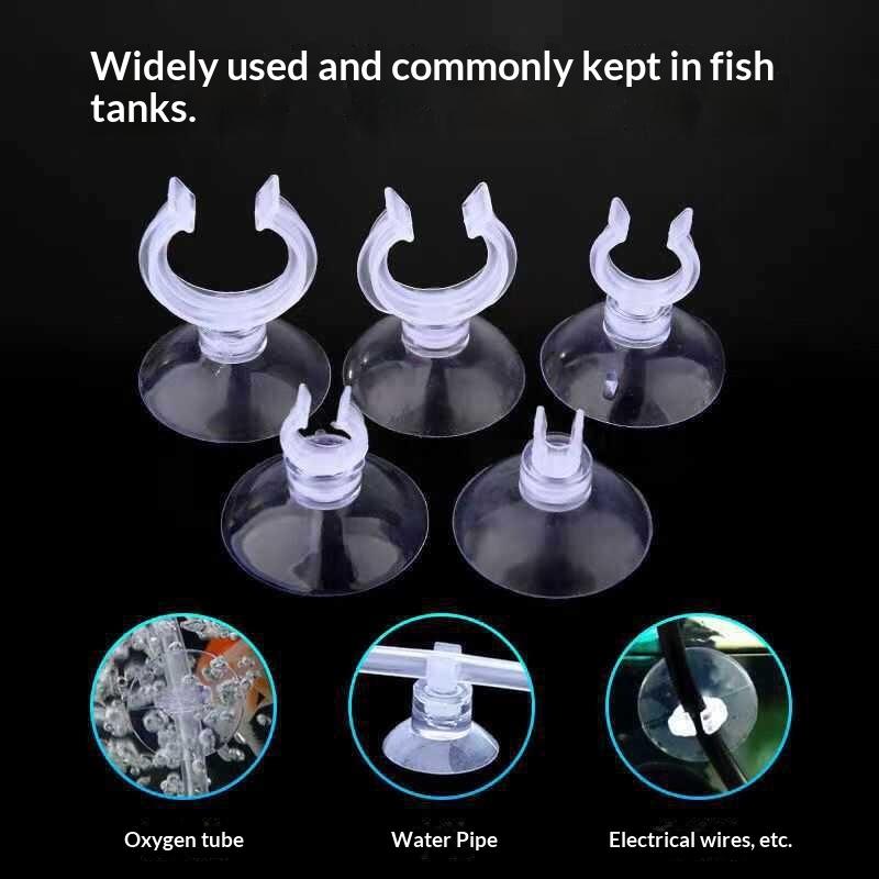 10Pcs Fish Tank Suction Cup Holders Secure Grip Fit Air Tubing Pumps Heater Hoses for Freshwater Aquarium Setup