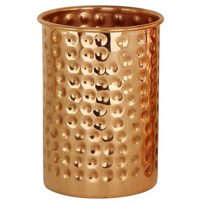 Copper Hammer Glass Cup/Tumbler, 250 Ml, Brown